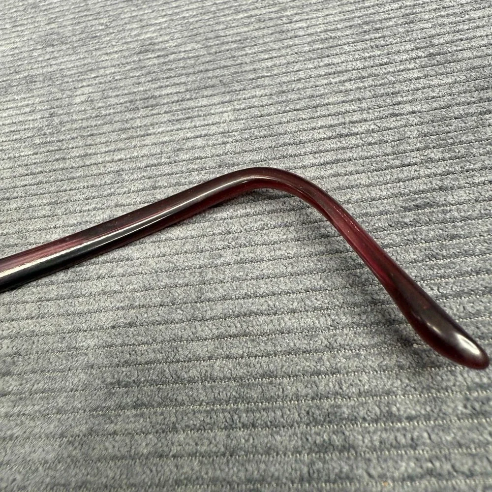 Revlon Burgundy Rectangular Eyeglass Frames Crystal Logo Accents Wine Red Metal